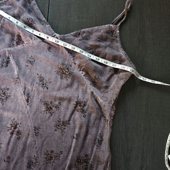 Lucky Brand Floral Print Button Down Slip Dress Women's Size XL Purple Babydoll - Picture 4 of 8